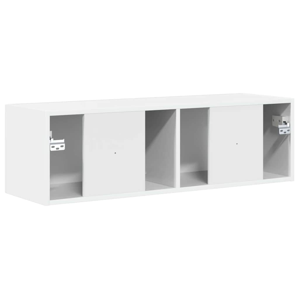 vidaXL TV Wall Cabinet 98 x 31 x 29.5 cm Gloss White Engineered Wood