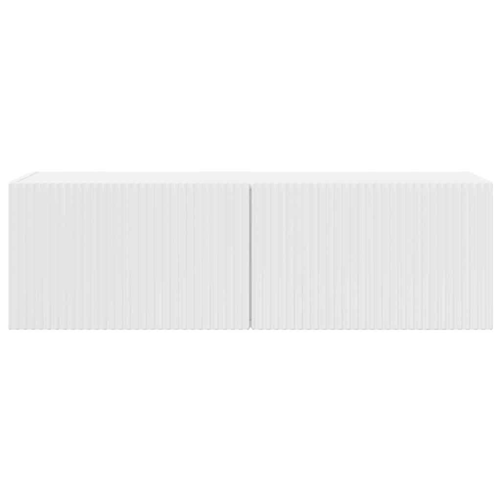 vidaXL TV Wall Cabinet 98 x 31 x 29.5 cm Gloss White Engineered Wood