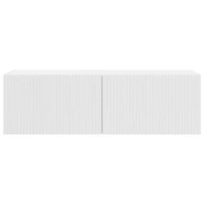 vidaXL TV Wall Cabinet 98 x 31 x 29.5 cm Gloss White Engineered Wood