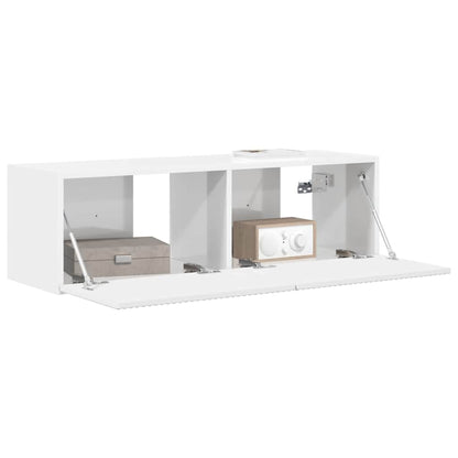 vidaXL TV Wall Cabinet 98 x 31 x 29.5 cm Gloss White Engineered Wood