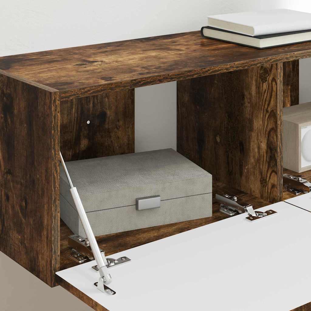 vidaXL TV Wall Cabinet Smoked Oak 98 x 31 x 29.5 cm Engineered Wood