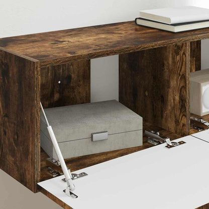 vidaXL TV Wall Cabinet Smoked Oak 98 x 31 x 29.5 cm Engineered Wood