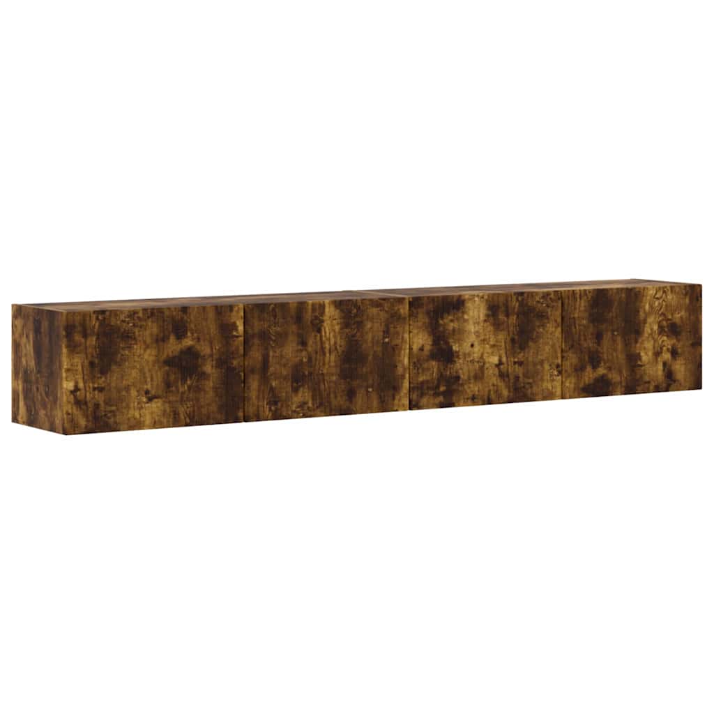 vidaXL TV Wall Cabinet Wall-mounted 2 pcs Smoked Oak 98 x 31 x 29.5 cm