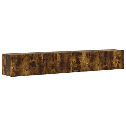 vidaXL TV Wall Cabinet Wall-mounted 2 pcs Smoked Oak 98 x 31 x 29.5 cm