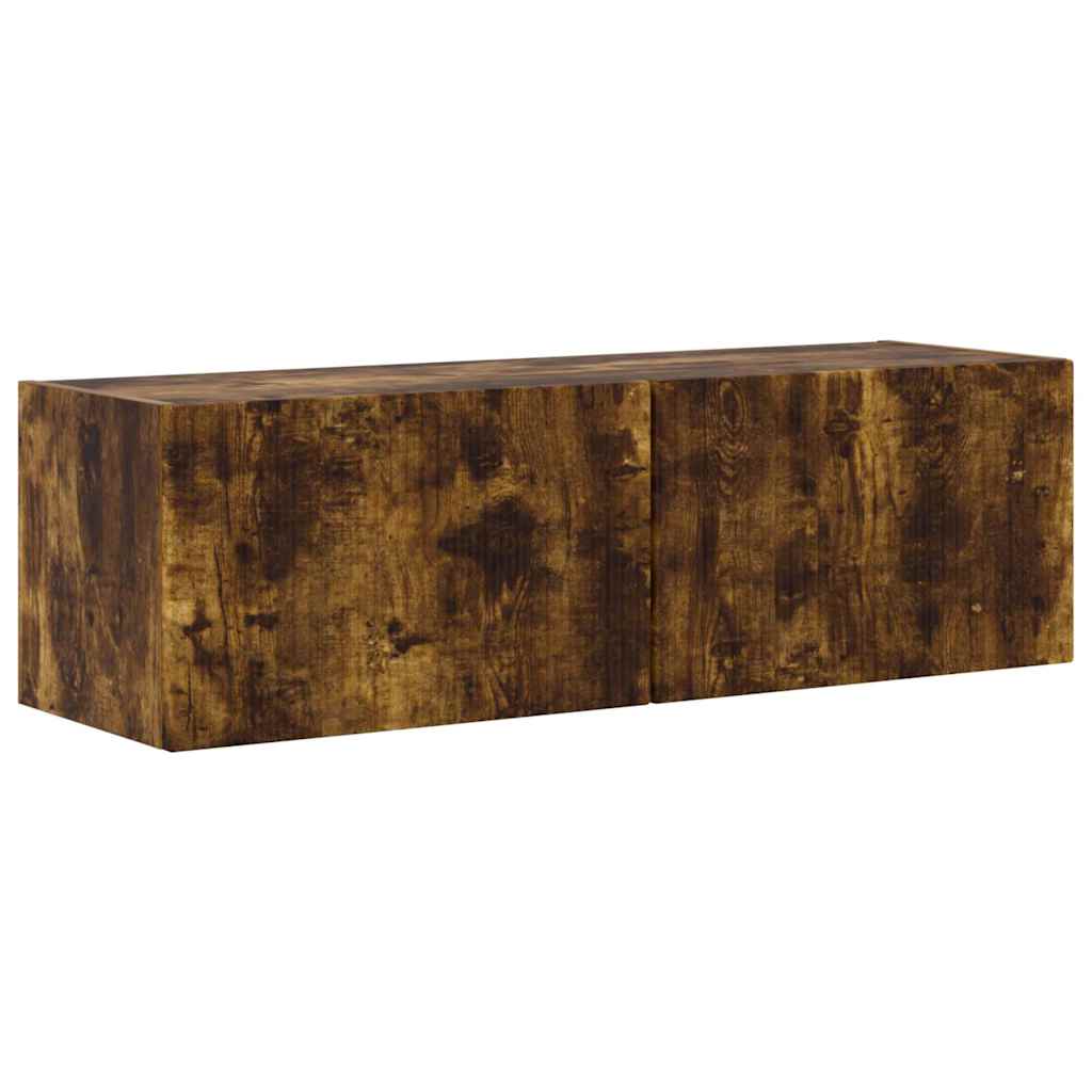 vidaXL TV Wall Cabinet Wall-mounted 2 pcs Smoked Oak 98 x 31 x 29.5 cm
