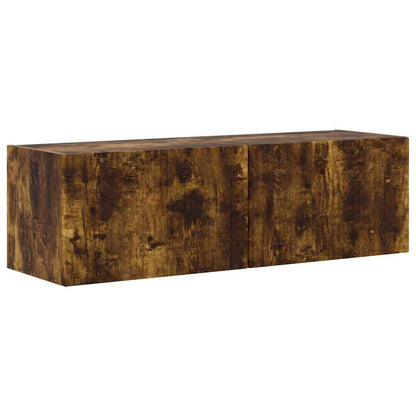 vidaXL TV Wall Cabinet Wall-mounted 2 pcs Smoked Oak 98 x 31 x 29.5 cm