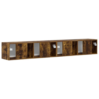 vidaXL TV Wall Cabinet Wall-mounted 2 pcs Smoked Oak 98 x 31 x 29.5 cm