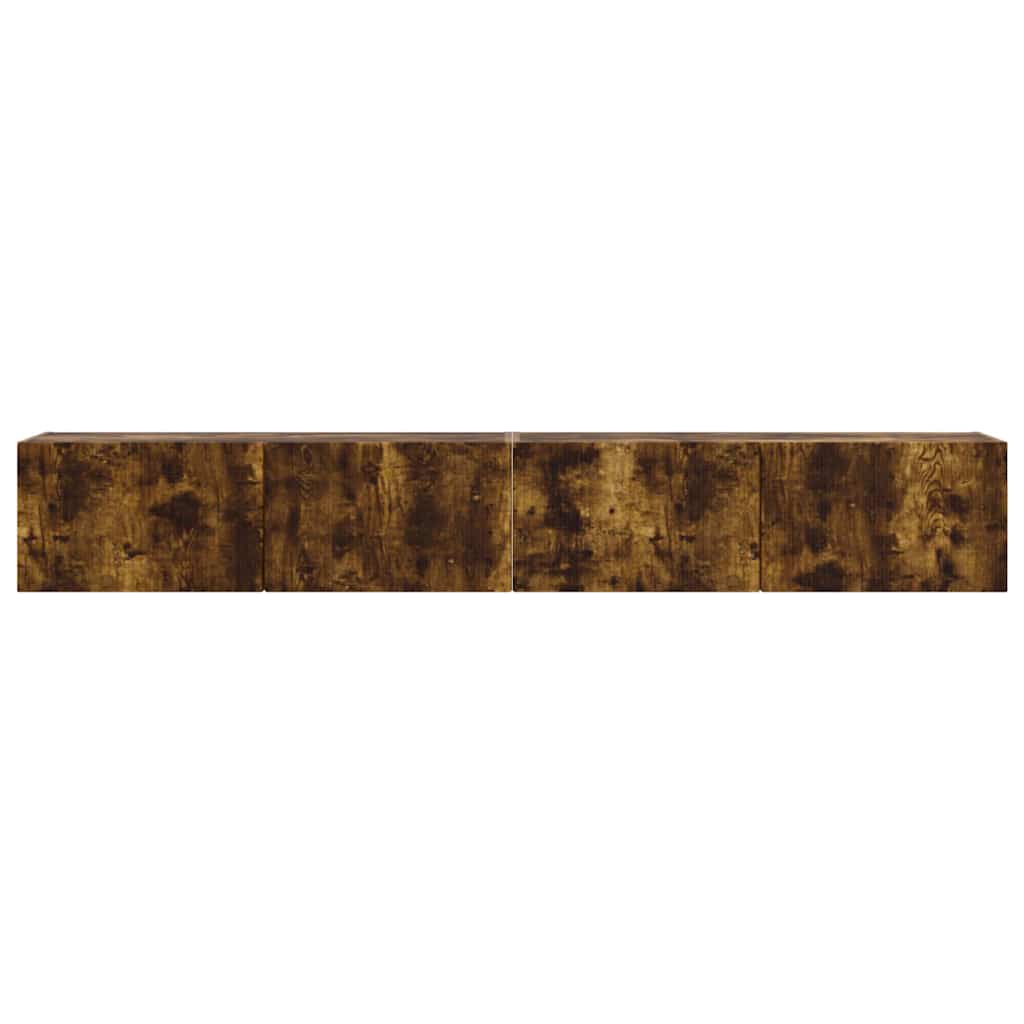 vidaXL TV Wall Cabinet Wall-mounted 2 pcs Smoked Oak 98 x 31 x 29.5 cm