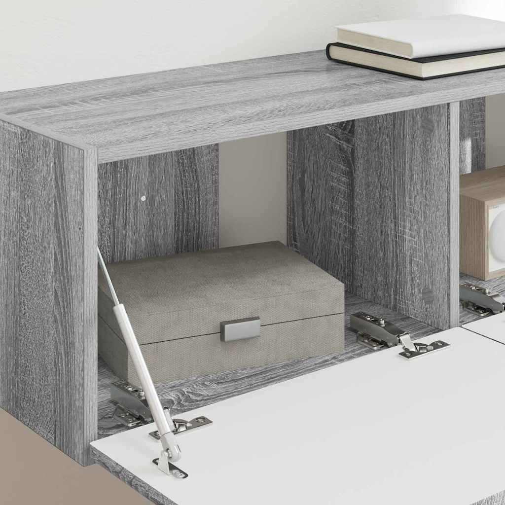 vidaXL TV Wall Cabinet Grey Sonoma 98 x 31 x 29.5 cm Engineered Wood