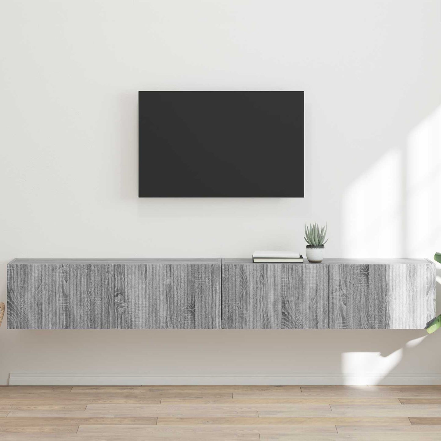 vidaXL TV Wall Cabinet 2 pcs Grey Sonoma 98 x 31 x 29.5 cm