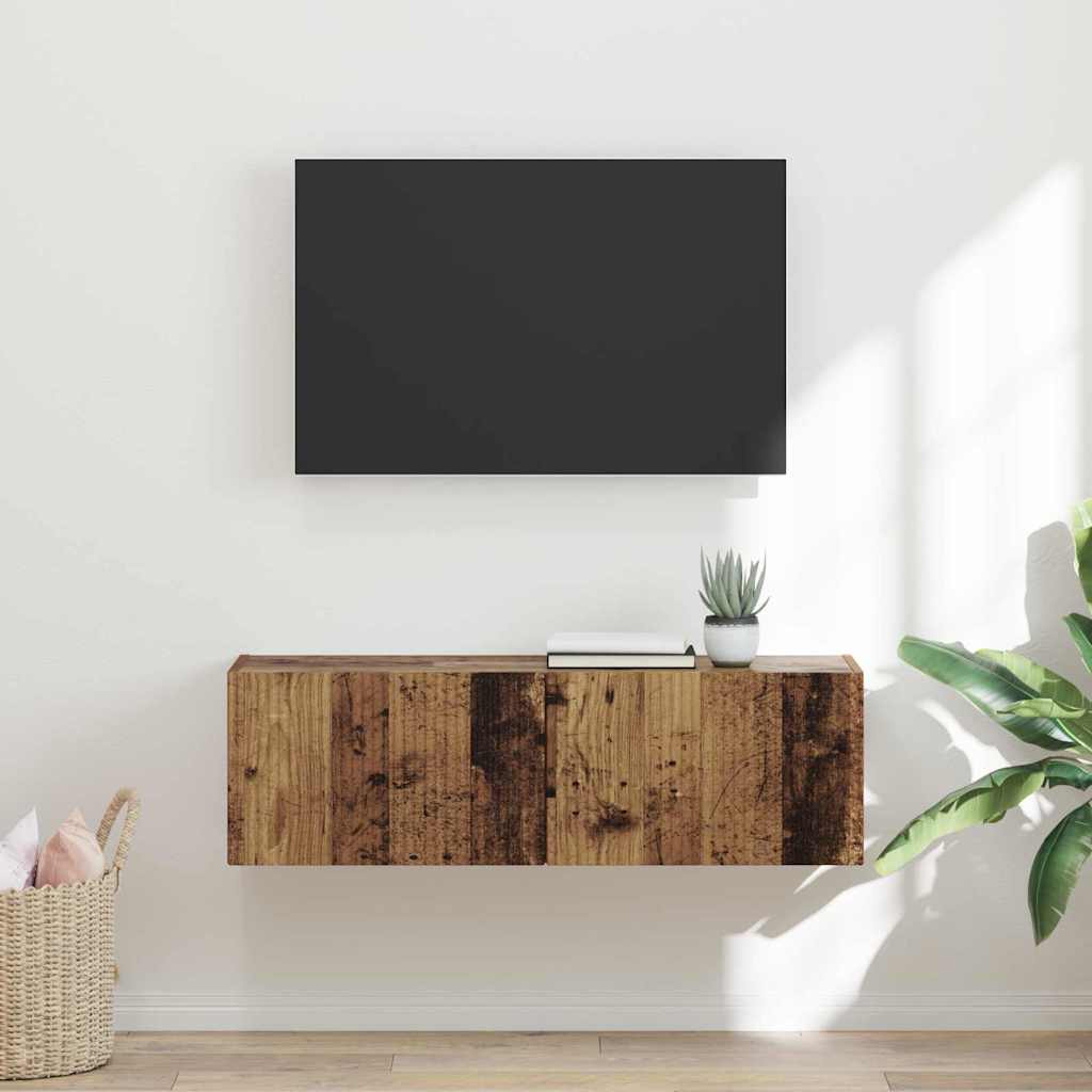 vidaXL TV Wall Cabinet Old Wood 98 x 31 x 29.5 cm Engineered Wood