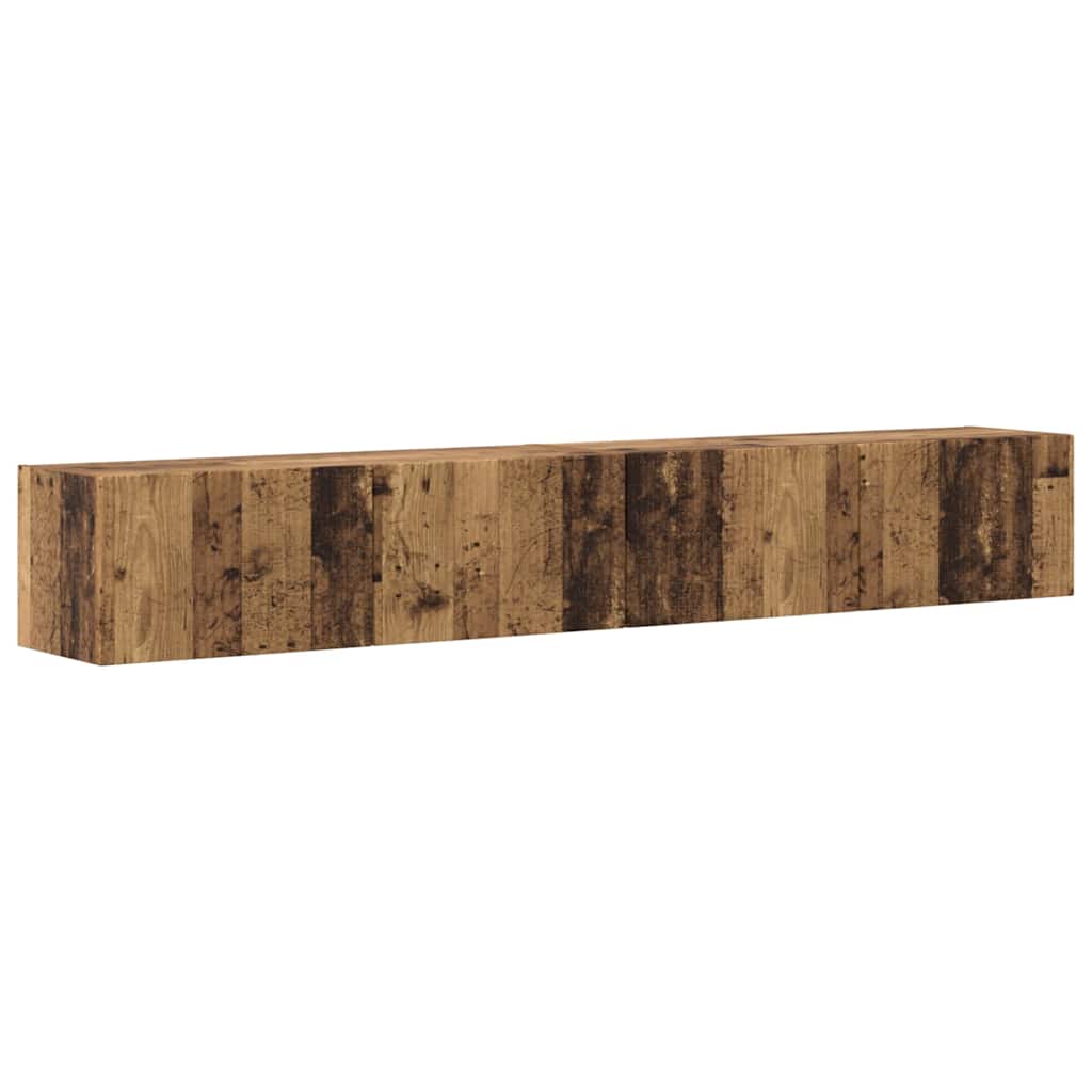 vidaXL TV Wall Cabinet Wall-mounted 2 pcs Old Wood 98 x 31 x 29.5 cm