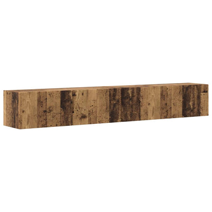 vidaXL TV Wall Cabinet Wall-mounted 2 pcs Old Wood 98 x 31 x 29.5 cm