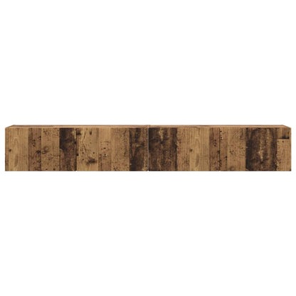vidaXL TV Wall Cabinet Wall-mounted 2 pcs Old Wood 98 x 31 x 29.5 cm