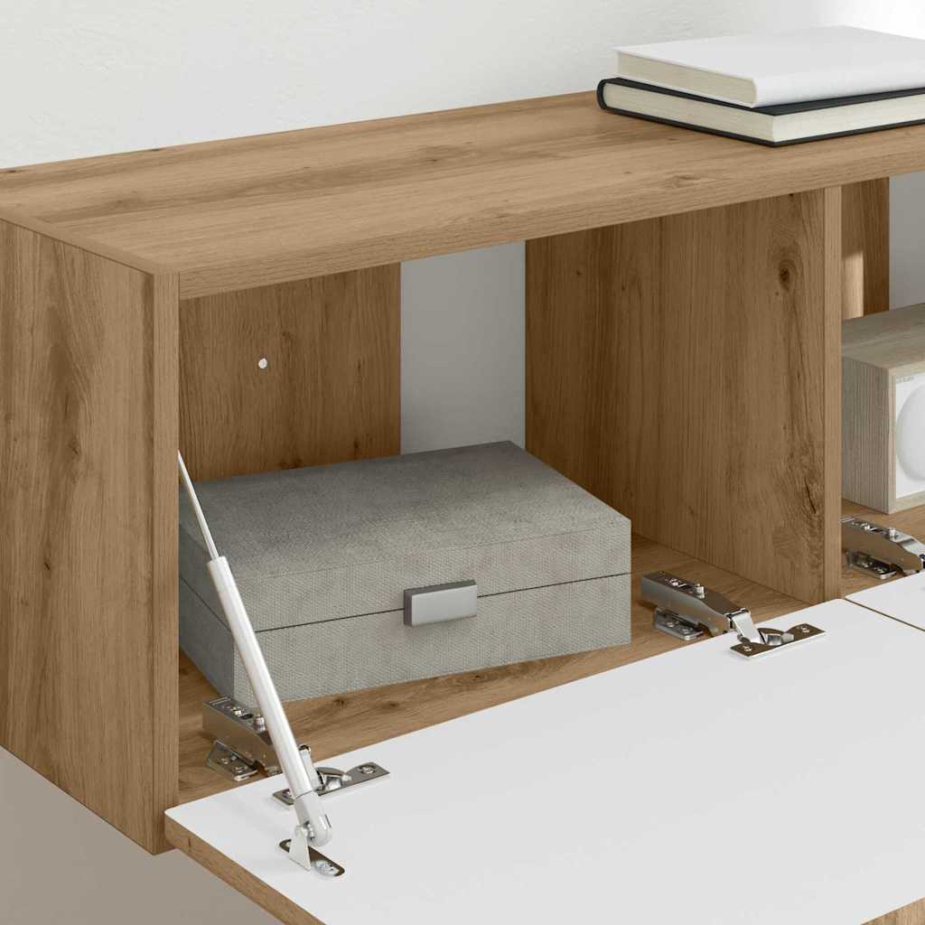 vidaXL TV Wall Cabinet 98 x 31 x 29.5 cm Artisian Oak Engineered Wood