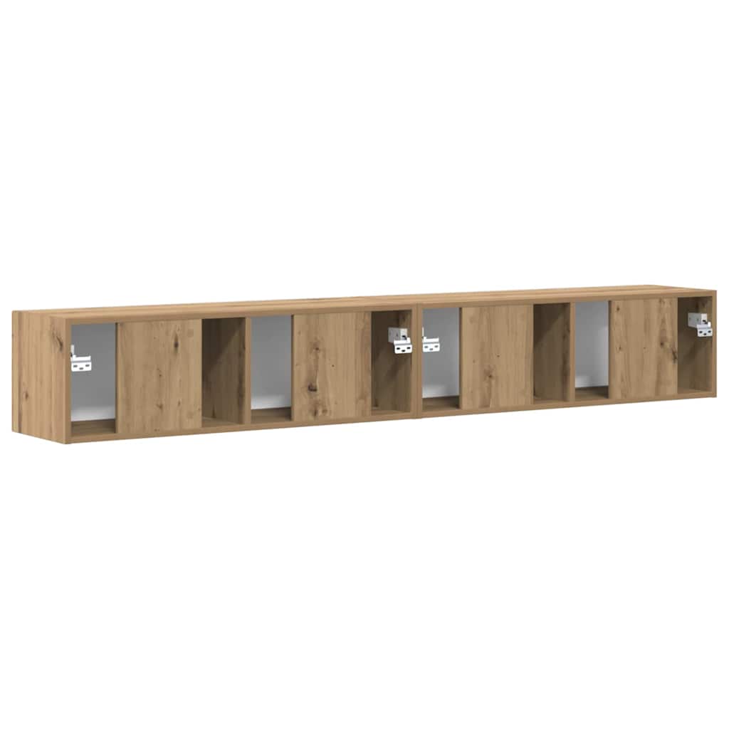 vidaXL TV Wall Cabinet 2 pcs Artisian Oak Engineered Wood
