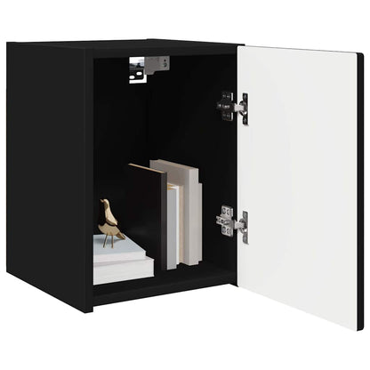 vidaXL TV Wall Cabinet 2 pcs Black 30 x 31 x 40 cm Engineered Wood