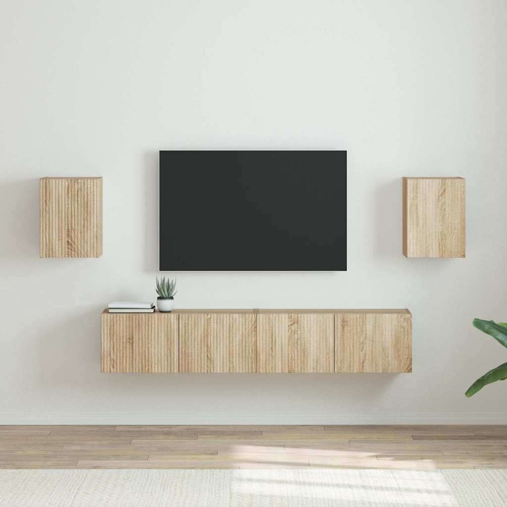 vidaXL TV Wall Cabinet 2 pcs Sonoma 30 x 31 x 40 cm Engineered Wood