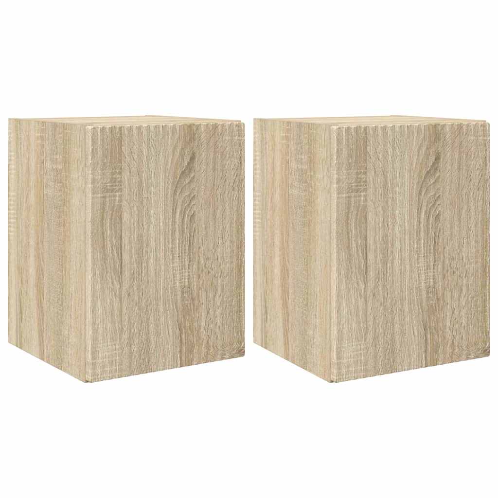 vidaXL TV Wall Cabinet 2 pcs Sonoma 30 x 31 x 40 cm Engineered Wood