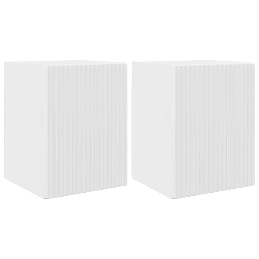 vidaXL TV Wall Cabinet Wall-mounted 2 pcs Gloss White 30 x 31 x 40 cm
