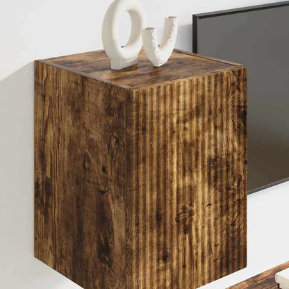 vidaXL TV Wall Cabinet Wall-mounted 2 pcs Smoked Oak 30 x 31 x 40 cm
