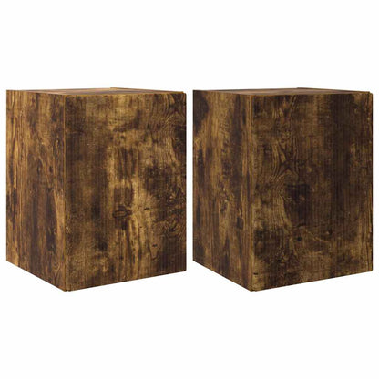 vidaXL TV Wall Cabinet Wall-mounted 2 pcs Smoked Oak 30 x 31 x 40 cm