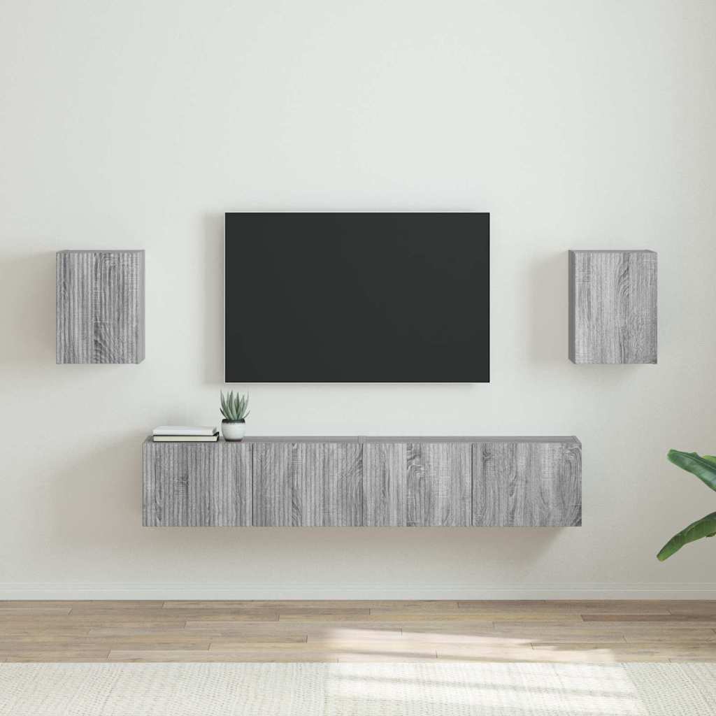 vidaXL TV Wall Cabinet Wall-mounted 2 pcs Grey Sonoma 30 x 31 x 40 cm
