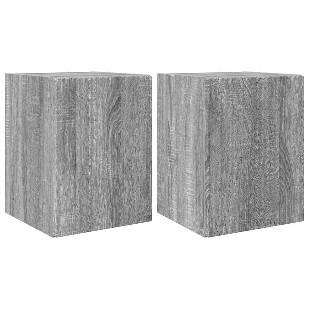 vidaXL TV Wall Cabinet Wall-mounted 2 pcs Grey Sonoma 30 x 31 x 40 cm