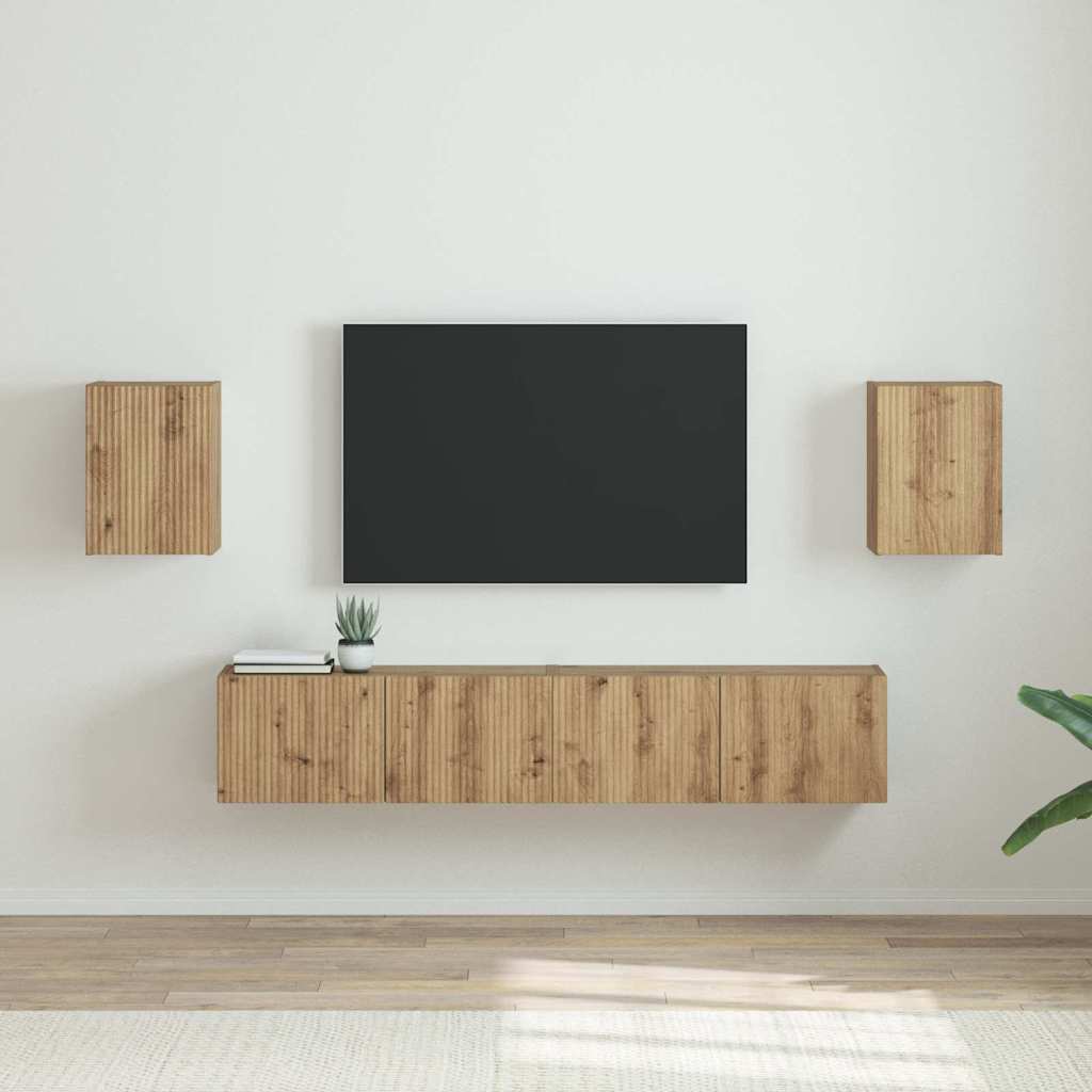 vidaXL TV Wall Cabinet Wall-mounted 2 pcs Artisian Oak 30 x 31 x 40 cm