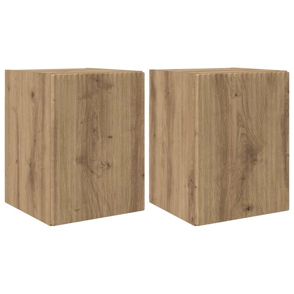 vidaXL TV Wall Cabinet Wall-mounted 2 pcs Artisian Oak 30 x 31 x 40 cm