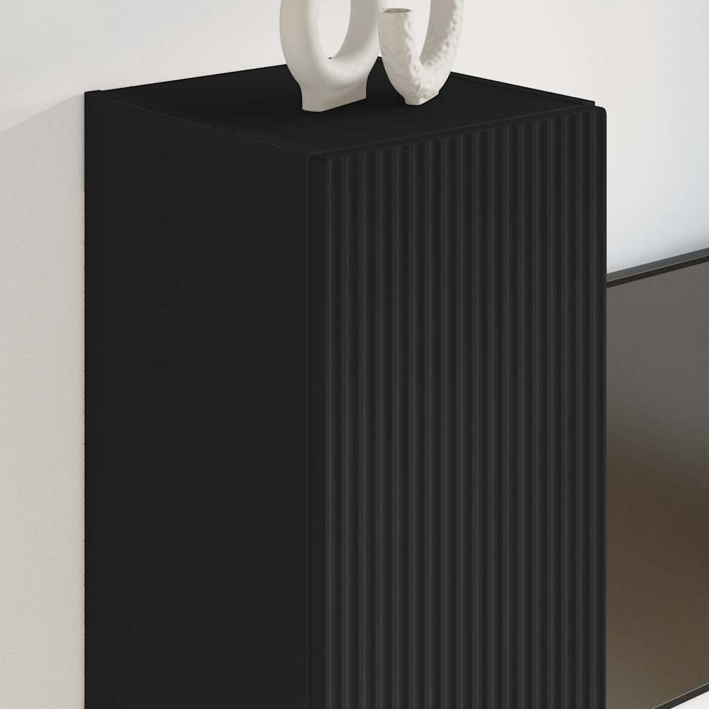vidaXL TV Wall Cabinet 2 pcs Black 30 x 31 x 60 cm Engineered Wood