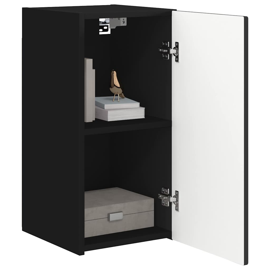vidaXL TV Wall Cabinet 2 pcs Black 30 x 31 x 60 cm Engineered Wood