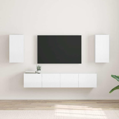 vidaXL TV Wall Cabinet Wall-mounted 2 pcs Gloss White 30 x 31 x 60 cm