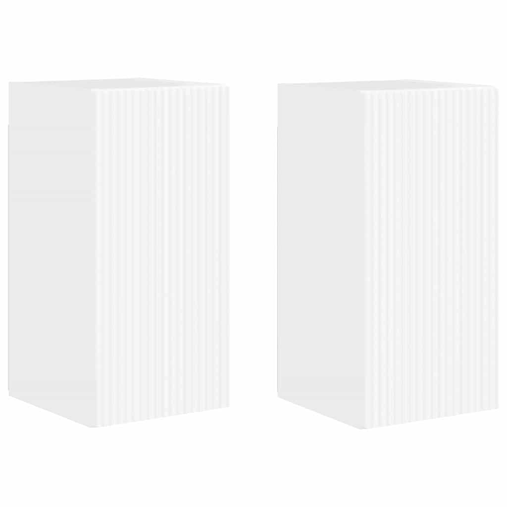 vidaXL TV Wall Cabinet Wall-mounted 2 pcs Gloss White 30 x 31 x 60 cm