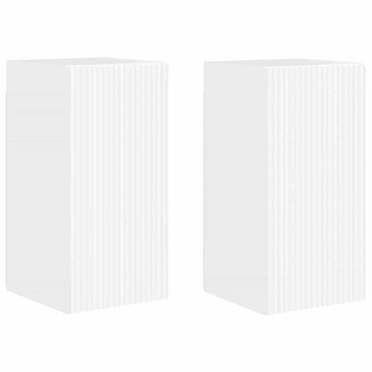 vidaXL TV Wall Cabinet Wall-mounted 2 pcs Gloss White 30 x 31 x 60 cm