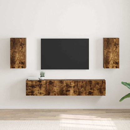 vidaXL TV Wall Cabinet Wall-mounted 2 pcs Smoked Oak 30 x 31 x 60 cm