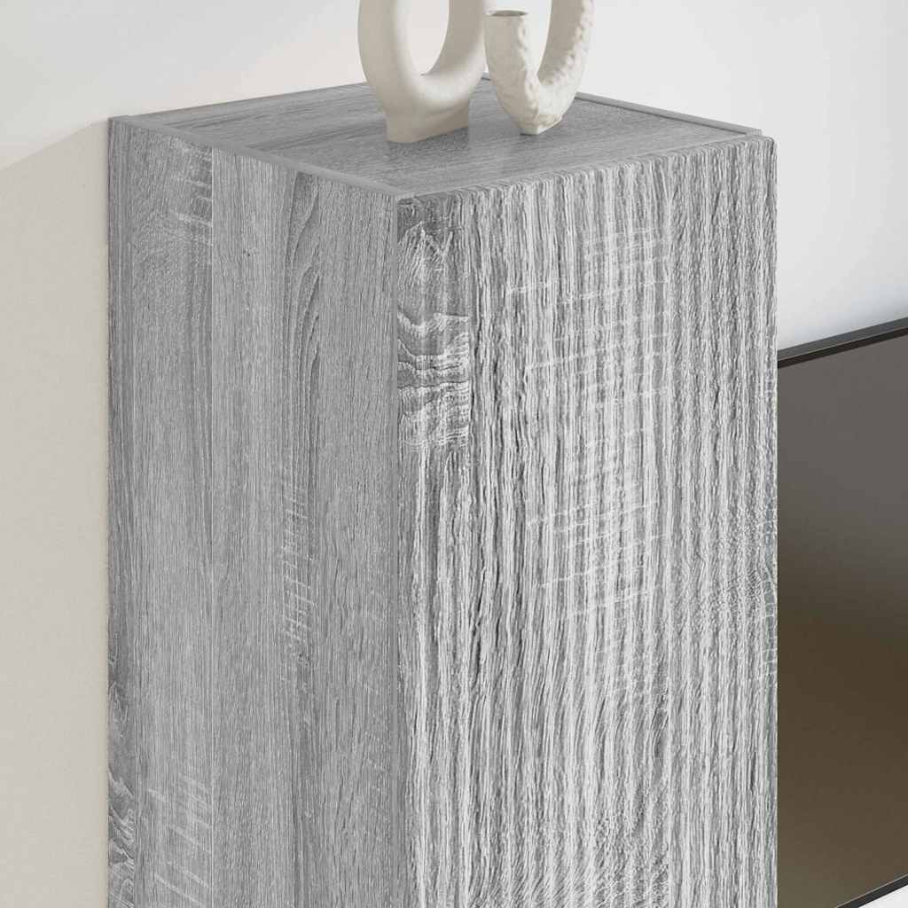vidaXL TV Wall Cabinet Wall-mounted 2 pcs Grey Sonoma 30 x 31 x 60 cm