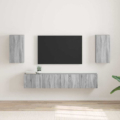 vidaXL TV Wall Cabinet Wall-mounted 2 pcs Grey Sonoma 30 x 31 x 60 cm