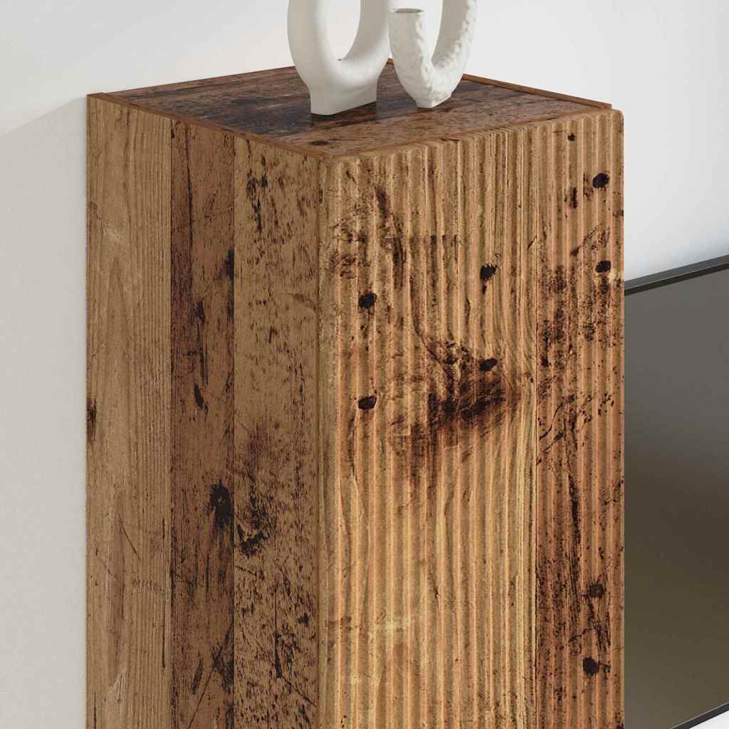 vidaXL TV Wall Cabinet 2 pcs Old Wood 30 x 31 x 60 cm Engineered Wood
