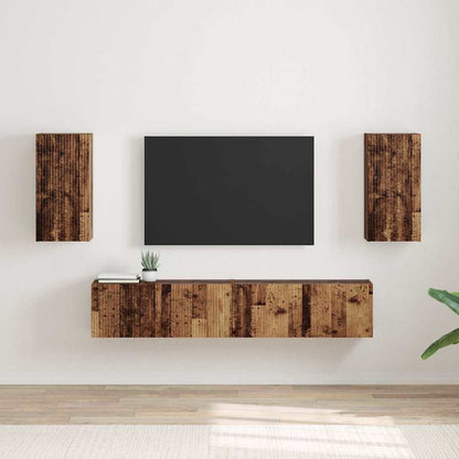 vidaXL TV Wall Cabinet 2 pcs Old Wood 30 x 31 x 60 cm Engineered Wood