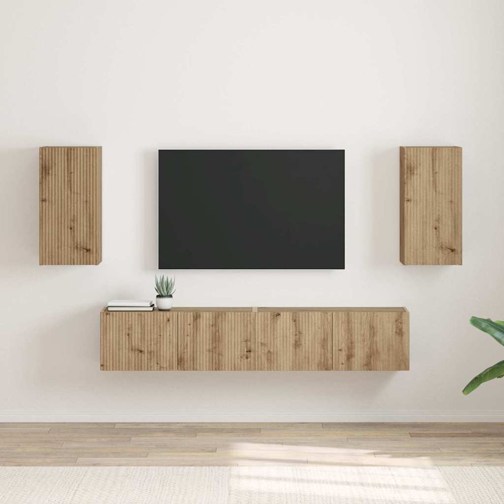 vidaXL TV Wall Cabinet 2 pcs Artisian Oak Engineered Wood
