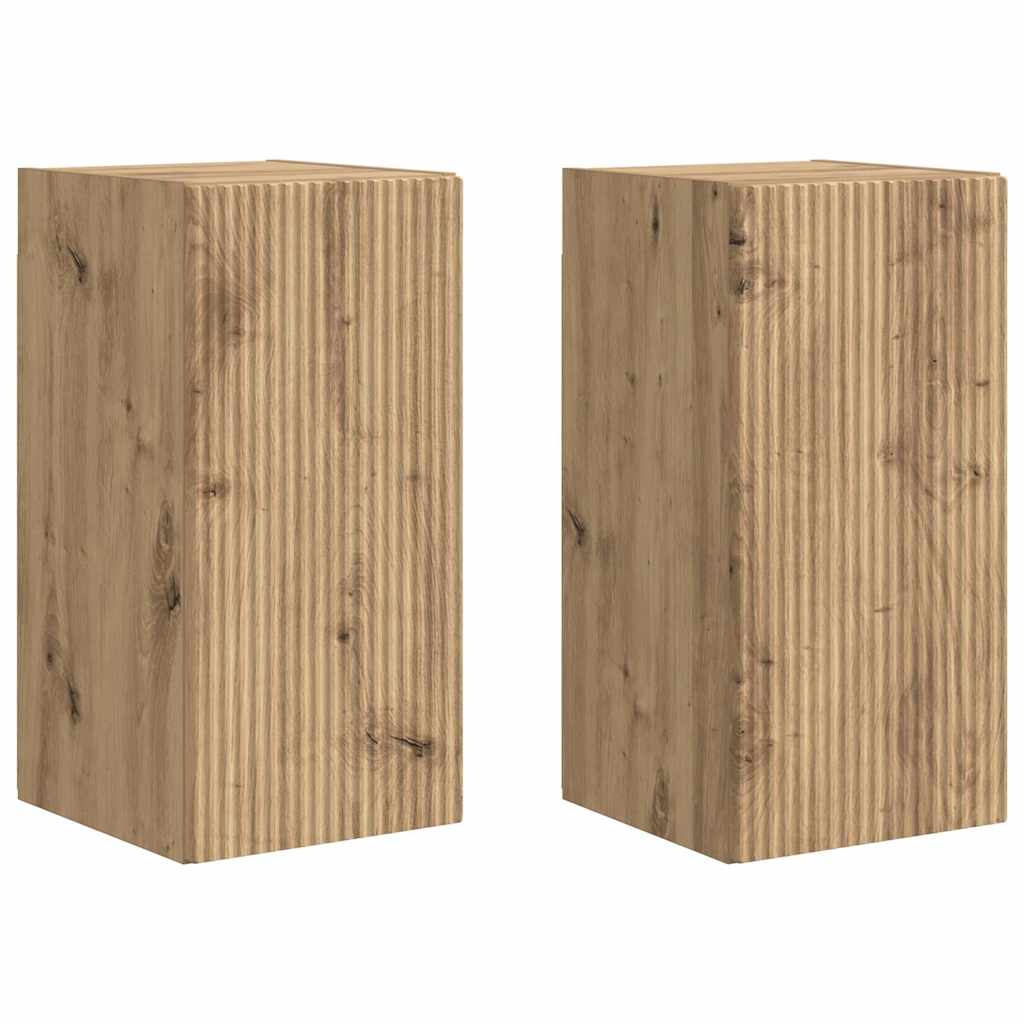 vidaXL TV Wall Cabinet 2 pcs Artisian Oak Engineered Wood