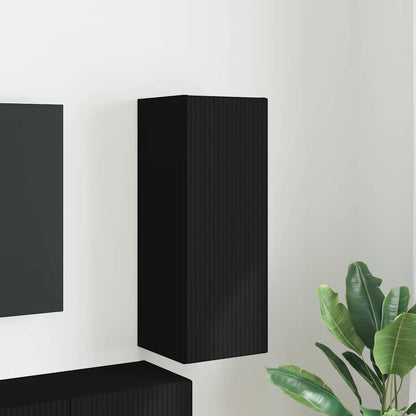 vidaXL TV Wall Cabinet Black 30 x 31 x 80 cm Engineered Wood