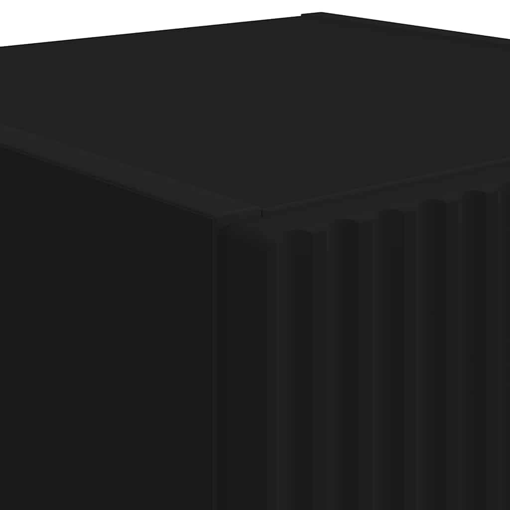 vidaXL TV Wall Cabinet 2 pcs Black 30 x 31 x 80 cm Engineered Wood