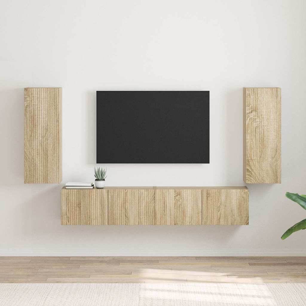 vidaXL TV Wall Cabinet 2 pcs Sonoma 30 x 31 x 80 cm Engineered Wood
