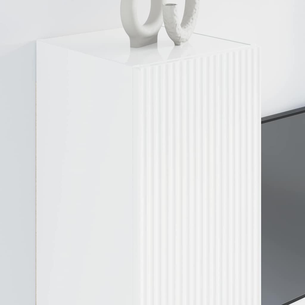 vidaXL TV Wall Cabinet Gloss White 30 x 31 x 80 cm Engineered Wood