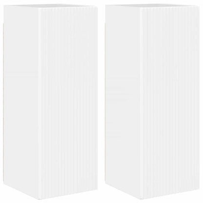 vidaXL TV Wall Cabinet Wall-mounted 2 pcs Gloss White 30 x 31 x 80 cm