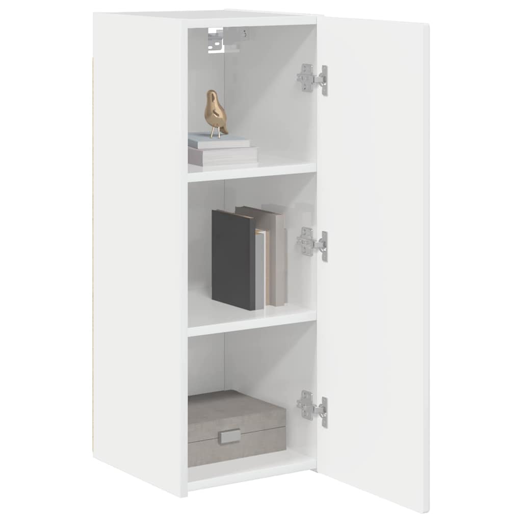 vidaXL TV Wall Cabinet Wall-mounted 2 pcs Gloss White 30 x 31 x 80 cm