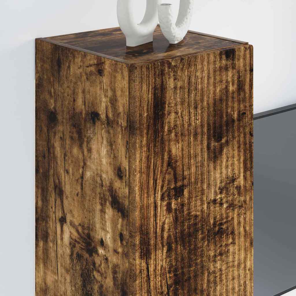 vidaXL TV Wall Cabinet Wall-mounted 2 pcs Smoked Oak 30 x 31 x 80 cm