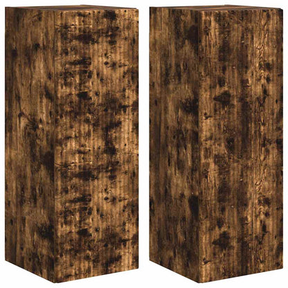 vidaXL TV Wall Cabinet Wall-mounted 2 pcs Smoked Oak 30 x 31 x 80 cm